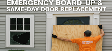 Emergency door board-up and replacement